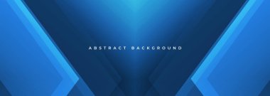Çapraz geometrik şekilli mavi soyut geniş pankart. Koyu mavi fütüristik teknoloji soyut arka plan. Vektör illüstrasyonu