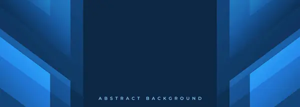 Modrý Moderní Abstraktní Široký Prapor Diagonálními Geometrickými Tvary Tmavě Modré — Stockový vektor