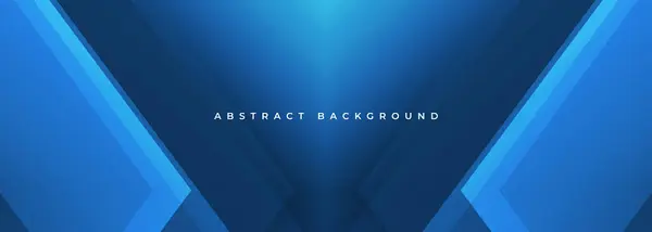 Banner Ancho Abstracto Moderno Azul Con Formas Geométricas Diagonales Fondo — Vector de stock