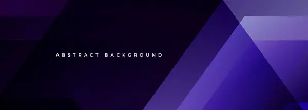 Banner Ancho Abstracto Moderno Violeta Oscuro Con Formas Geométricas Fondo — Vector de stock