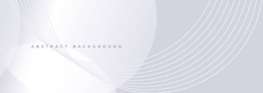 Dairesel çizgili, soyut beyaz arka plan. Sunum, yıllık rapor, duvar kağıdı, afiş, arkaplan veya kapak için vektör illüstrasyonu geniş grafik tasarım şablonu.