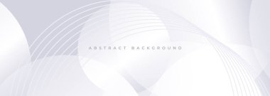 Dairesel çizgili, soyut beyaz arka plan. Sunum, yıllık rapor, duvar kağıdı, afiş, arkaplan veya kapak için vektör illüstrasyonu geniş grafik tasarım şablonu.