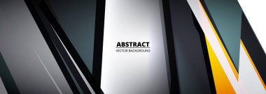 Renkli geometrik şekilli vektör soyut arkaplan. Geniş pankartta soyut teknoloji modern grafik unsurları. Vektör illüstrasyonu