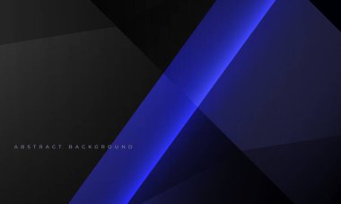 Koyu mavi ve siyah soyut arka plan ve çokgen doku. Vektör illüstrasyonu