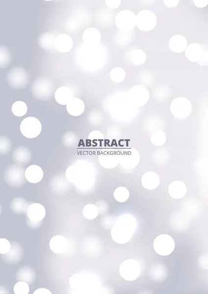 White Silver Bokeh Vertical Background Holiday Glowing Silver Lights Sparkles — Stock Vector