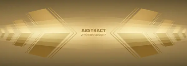 Abstract Golden Arrows Gold Background Vector Illustration Wide Banner — Stock Vector