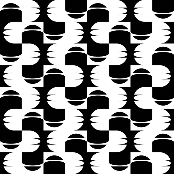 Black White Seamless Pattern Geometric Abstract Circles Shapes Abstract Simple — Stock Vector