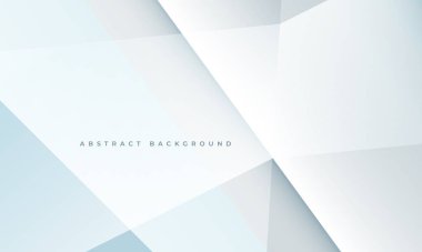 Beyaz ve gri 3d soyut arka plan ve çokgen doku. Yumuşak gri ve açık mavi soyut afiş. Beyaz vektör illüstrasyonu