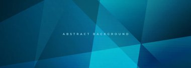 Koyu mavi 3d soyut modern arka plan ve geometrik şekiller. Pankart, arkaplan, duvar kâğıdı, kapak, sunum arka planı için fütüristik teknoloji tasarımı. Vektör illüstrasyonu