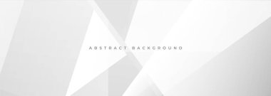 Beyaz ve gri 3d soyut arka plan ve çokgen doku. Yumuşak gri geniş soyut afiş. Vektör illüstrasyonu