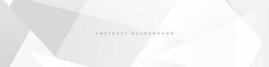 Geniş beyaz ve gri soyut sancak arkaplanı ve çokgen dokusu var. Yumuşak gri 3d soyut arkaplan. Vektör illüstrasyonu