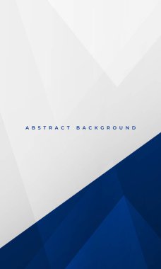 Geometrik şekilli beyaz ve mavi soyut dikey arka plan. Vektör illüstrasyonu