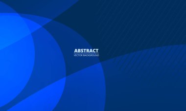 Çemberli koyu mavi soyut modern geometrik arkaplan. Mermili minimalist kompozisyon. Çember etkisi vektör illüstrasyonu