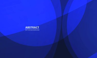 Koyu mavi, yuvarlak ve daireli modern geometrik arka plan. Vektör illüstrasyonu