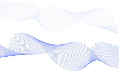 Soyut modern şeffaf mavi dalga çizgileri. İzole edilmiş dalgalı çizgileri olan gelecekçi teknoloji arka planı.