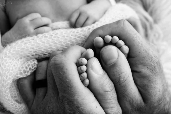 Mother Doing Massage Her Baby Foot Closeup Baby Feet Mother — Fotografia de Stock