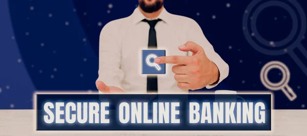 Текстовий Знак Зображенням Secure Online Banking Conceptual Photo Protect Digital — стокове фото