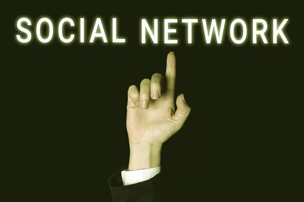 Концептуальный Дисплей Социальная Сеть Концепция Означающая Рамки Человека Связанного Межличностными — стоковое фото
