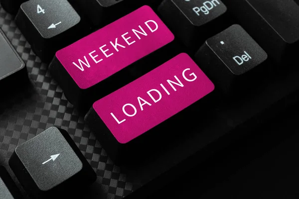 stock image Writing displaying text Weekend Loading, Business concept Starting Friday party relax happy time resting Vacations