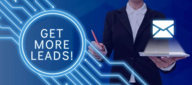 El yazısı metni Daha Fazla İpucu Alın, Kavram Anlamı: Yeni müşterileri arayın Müşterileri takip edin Pazarlama stratejisi