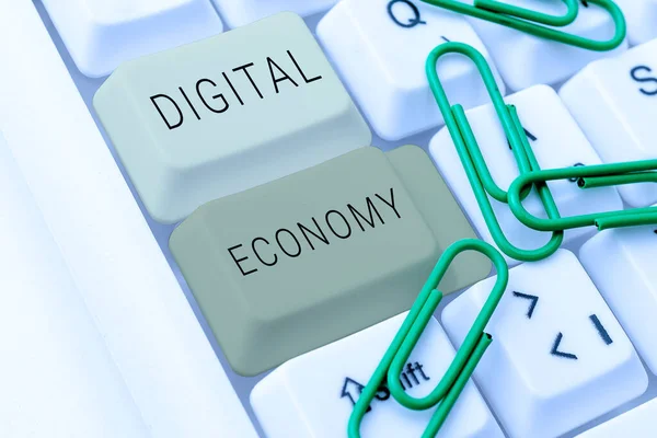 Text Showing Inspiration Digital Economy Business Showcase Advancement Economy Built — Stock Photo, Image