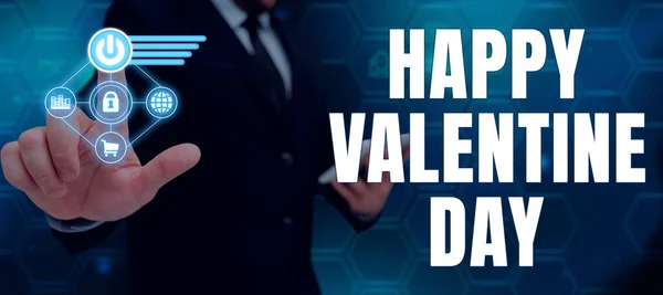 Handschrift Zeichen Happy Valentine Day Business Ansatz Ein Besonderer Tag — Stockfoto