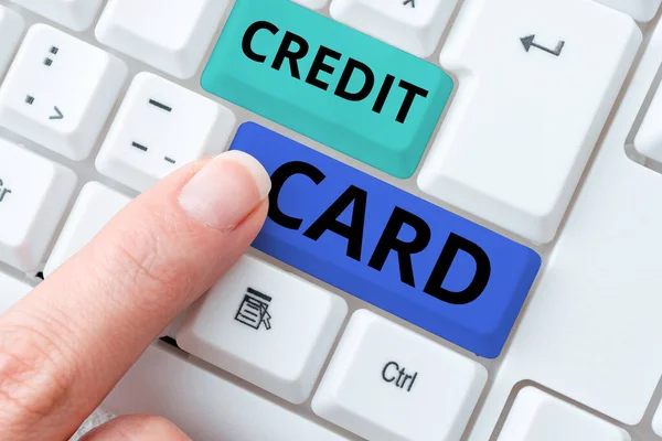 Escrevendo Exibindo Texto Cartão Crédito Conceito Que Significa Método Pagamento — Fotografia de Stock