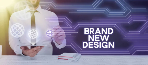 Signe Écriture Main Brand New Design Aperçu Entreprise Brainstorming Branding — Photo