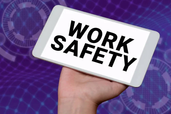 Tekst Pisma Ręcznego Bezpieczeństwo Pracy Koncepcja Biznesowa Środki Zapobiegawcze Stosowane — Zdjęcie stockowe