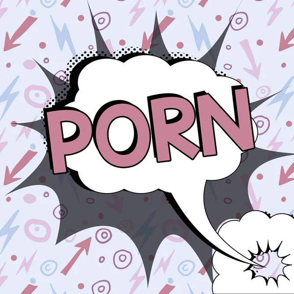 Sinal Texto Mostrando Pornografia Exibição Negócios Representação Comportamento Erótico Destinado — Fotografia de Stock