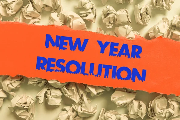Sinal Texto Mostrando Resolução Ano Novo Visão Geral Negócio Listagem — Fotografia de Stock