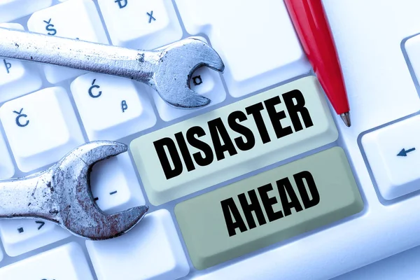 Conceptueel Bijschrift Disaster Ahead Business Showcase Procedures Voor Respons Grote — Stockfoto