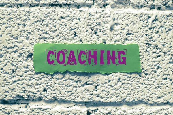 Text Caption Presenting Coaching Internet Concept Unlocking Persons Potential Maximize — Stock Photo, Image