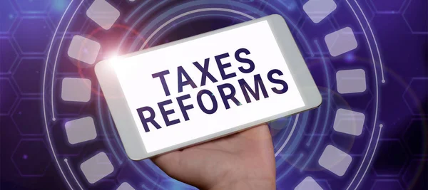 Τίτλος Κειμένου Που Παρουσιάζει Φορολογικές Μεταρρυθμίσεις Επιχειρηματική Επισκόπηση Της Διαχείρισης — Φωτογραφία Αρχείου