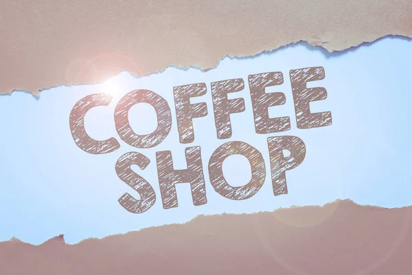 Tekst Bijschrift Presenteren Coffee Shop Business Concept Een Restaurant Dat — Stockfoto