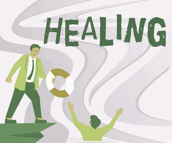 Inspiratie Toont Teken Healing Woord Voor Proces Van Het Herstel — Stockfoto
