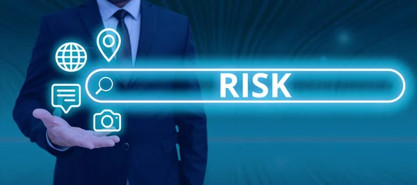 Text Schreiben Risiko Word Written Impliziert Zukünftige Unsicherheit Über Die — Stockfoto