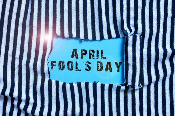 Podpis Koncepcyjny April Fool Day Słowo Napisane Żarty Dowcipy Dowcipy — Zdjęcie stockowe