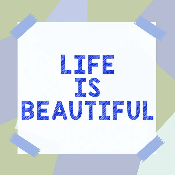 Sinal Texto Mostrando Life Beautiful Conceito Significado Para Férias Aventura — Fotografia de Stock