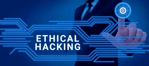 Escrevendo Exibindo Texto Ethical Hacking Abordagem Negócios Uma Tentativa Legal — Fotografia de Stock