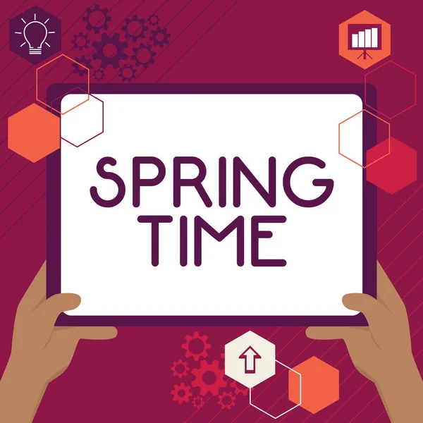 Text Caption Presenting Spring Time Business Showcase Temperate Season Year — Stock Photo, Image