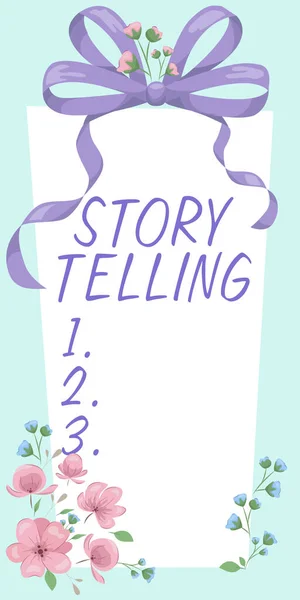Handwriting text Story Telling, Business showcase narrative style of uttering sequence of events in order