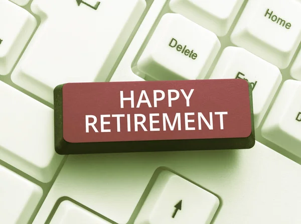 Текст Почерка Happy Retirement Business Showcase Account Statement Describing Danger — стоковое фото