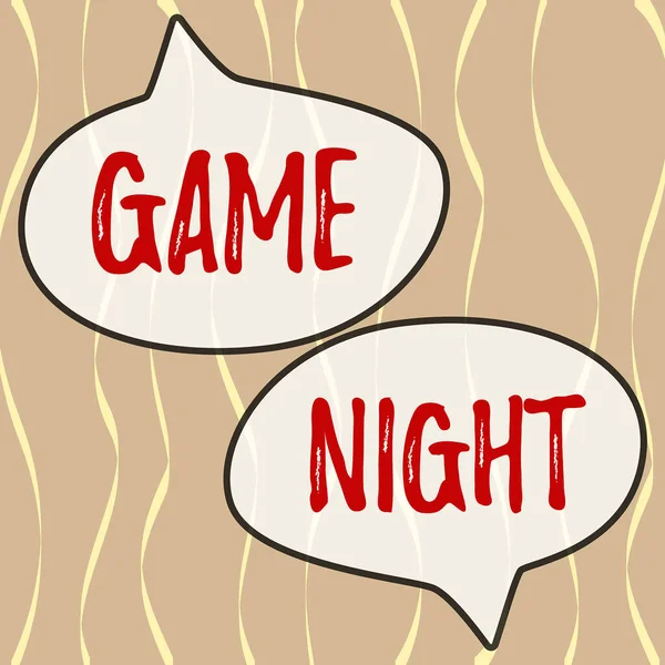 Εγγραφή Εμφάνισης Κειμένου Νύχτα Παιχνιδιού Επιχειρηματική Εκδήλωση Ιδέα Στην Οποία — Φωτογραφία Αρχείου
