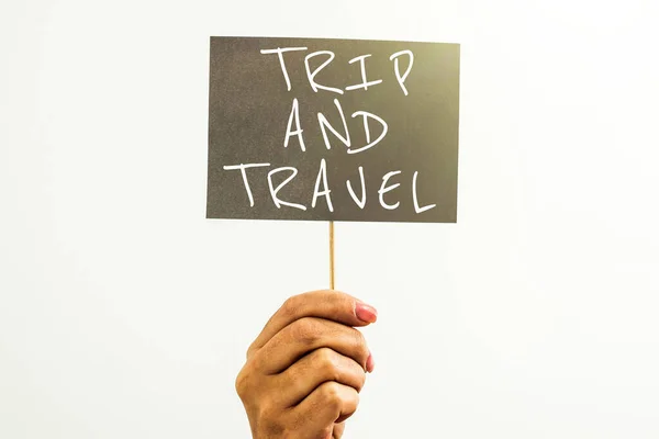 テキストを表示する書き込み旅行や旅行 ビジネスアイデア有名なランドマークや観光地計画 — ストック写真
