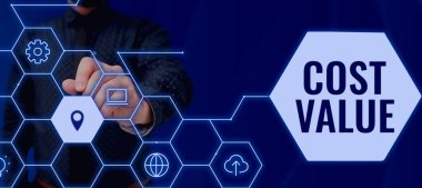 Kavramsal başlık Maliyet Değeri, İnternet Konsepti Bir kişiyi satın almak veya işe almak için genellikle ödediğiniz miktar