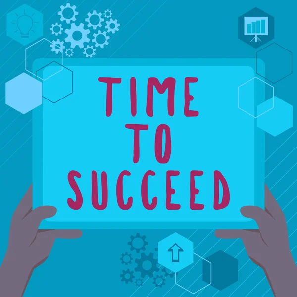 Tekst Pokazujący Inspirację Czas Sukces Koncepcja Biznesowa Thriumph Opportunity Success — Zdjęcie stockowe