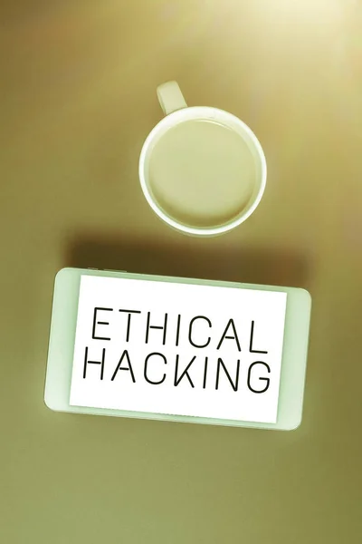 Texto Escrito Mão Ethical Hacking Abordagem Negócios Uma Tentativa Legal — Fotografia de Stock