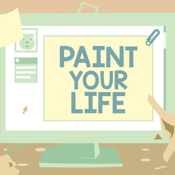 Paint Your Life Conceptual Photo Taking Control 사용하여 목표를 달성하기 — 스톡 사진