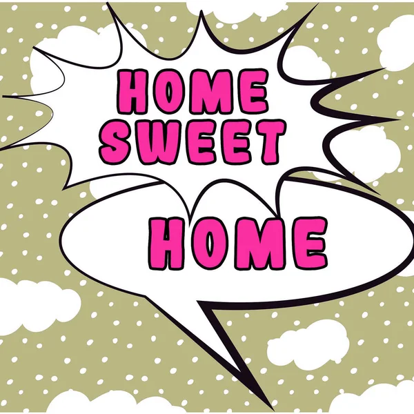 Text Caption Presenting Home Sweet Home Word Written Welcome Back — Stock Photo, Image